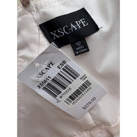 Xscape NWT Strapless Pink Chiffon Embellished Babydoll Dress 12 NEW Corset Back - Picture 7 of 7